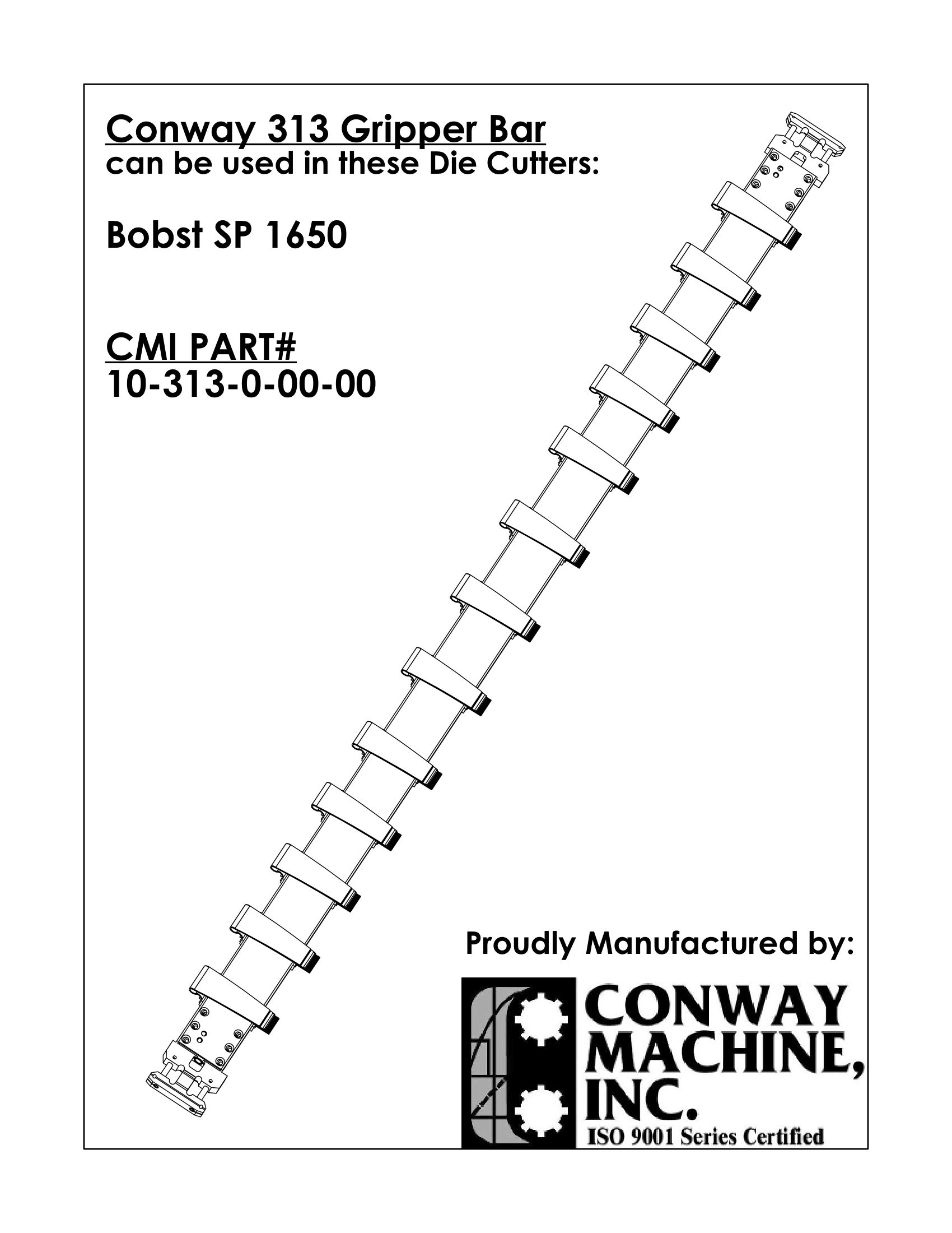 Gripper Bar Complete for Bobst 1650 Die Cutter product image 1