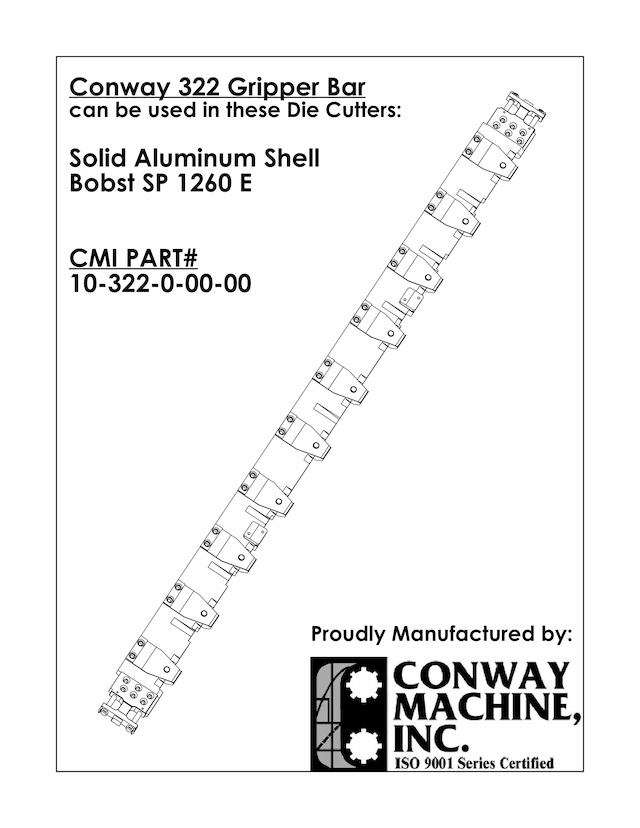 Aluminum Gripper Bar Complete for Bobst SP 1260 E Early Series product image 1