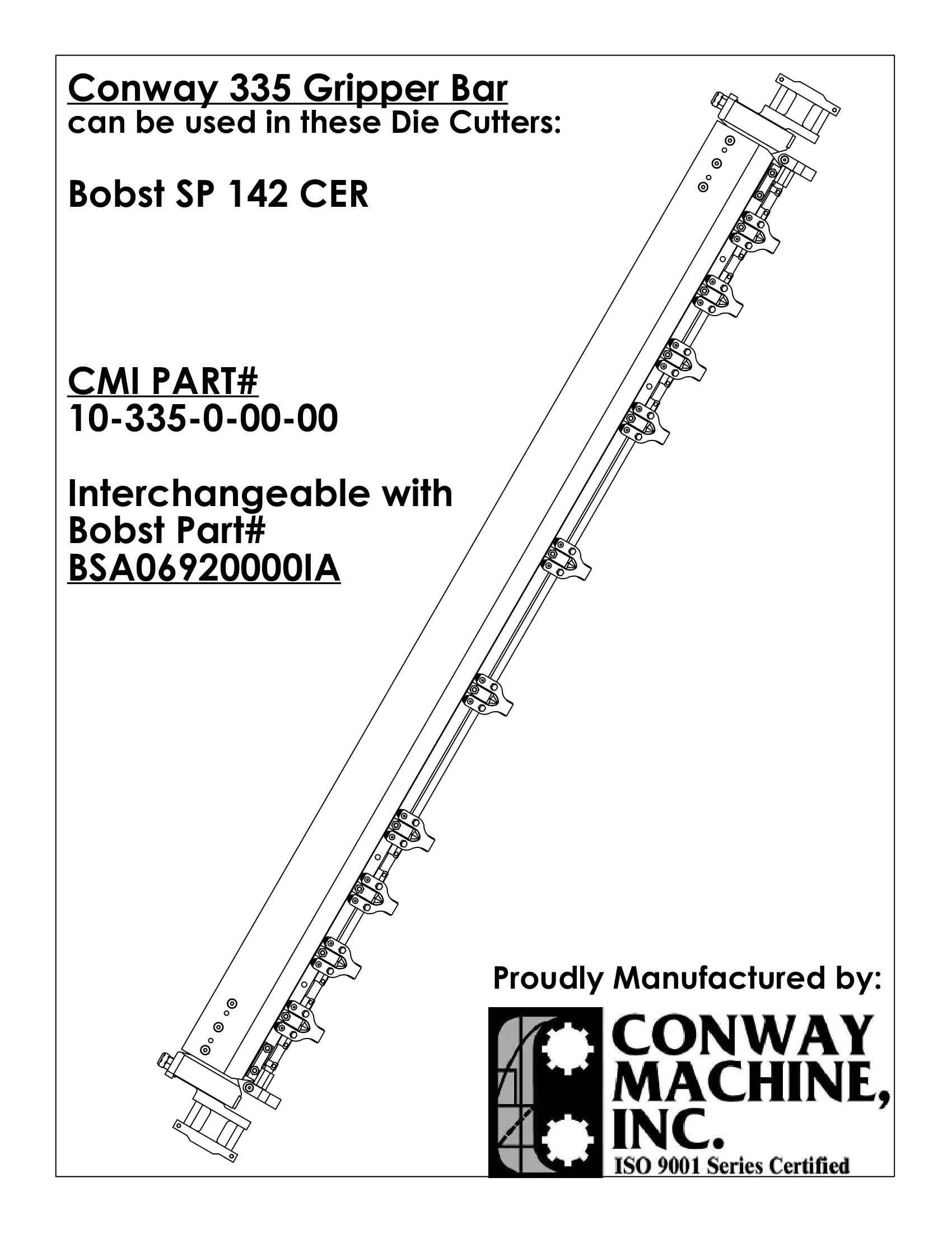 Gripper Bar for Bobst SP 142 CER product image 1